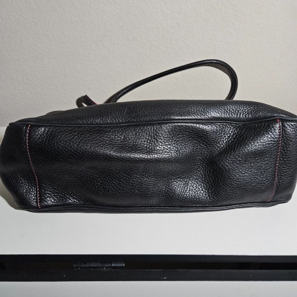 Cole Haan Pebble leather black satchel/tote with pink trim - Picture 4 of 13